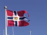 die norwegische Flagge weht
